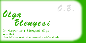 olga blenyesi business card